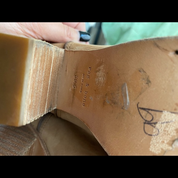 Rag & Bone Kinsey booties sz 39.5 tan suede leather - Picture 6 of 6